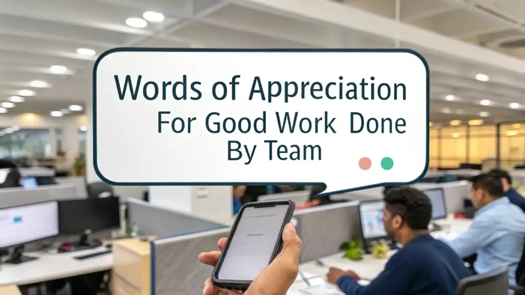 Words of Appreciation for Good Work Done by Team