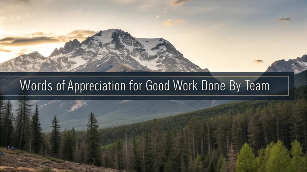 Words of Appreciation for Good Work Done by Team