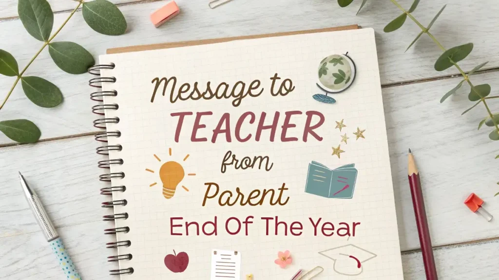 Message to Teacher from Parent End of the Year
