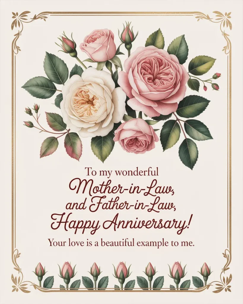 Anniversary Wishes for Parents in Law from Daughter