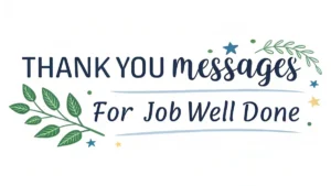 Thank You Messages for Job Well Done