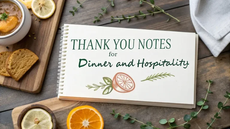 Thank You Notes for Dinner and Hospitality