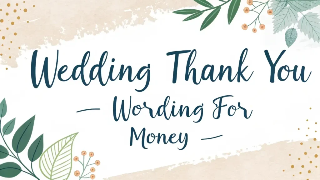 Wedding Thank You Card Wording For Money