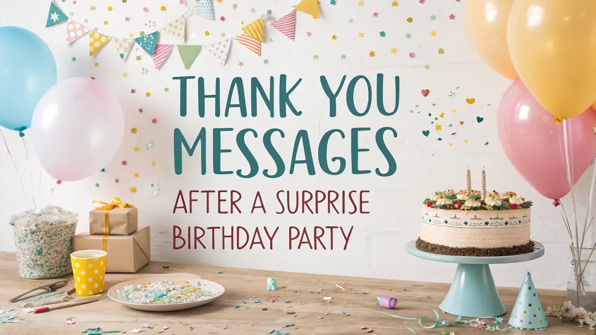 Thank You Messages After a Surprise Birthday Party