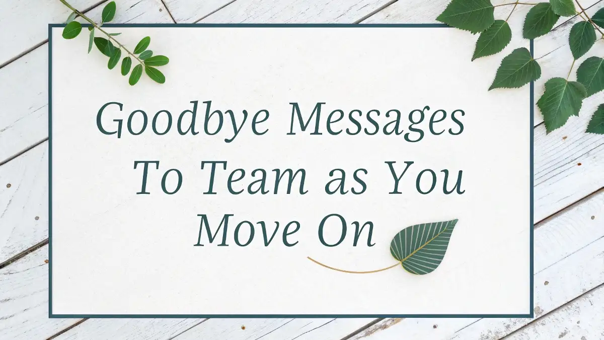 Goodbye Messages to Team as You Move On