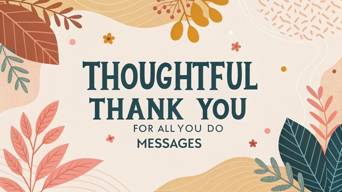 Thoughtful Thank You for All You Do Messages