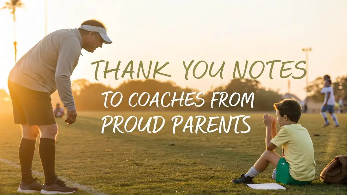 Thank You Notes to Coaches from Proud Parents